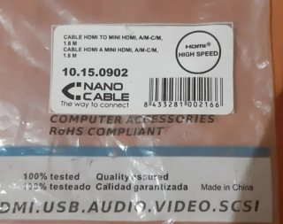 Cable Nano Cable HDMI a Mini HDMI 1.8M