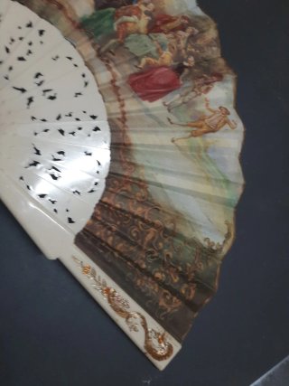 Precioso abanico vintage pintado