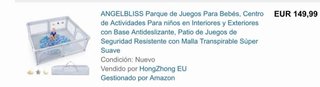 Parque de juegos para bebé Angelbliss