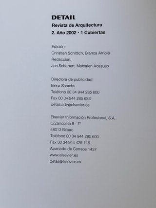 DETAIL. revista arquitectura y detalles. Cubiertas
