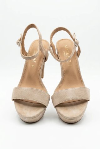 Sandalias Marypaz Tacón Plataforma Beige T.37