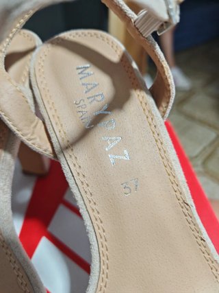 Sandalias Marypaz Tacón Plataforma Beige T.37