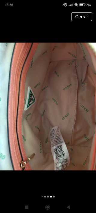 Bolso GuessOriginal,color coral