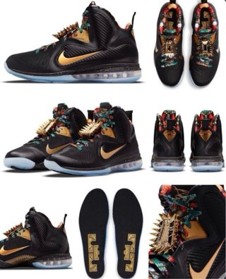 Nike LeBron IX (9) 2022 Negro/Dorado