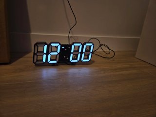 Reloj Digital LED Negro con Luz Blanca