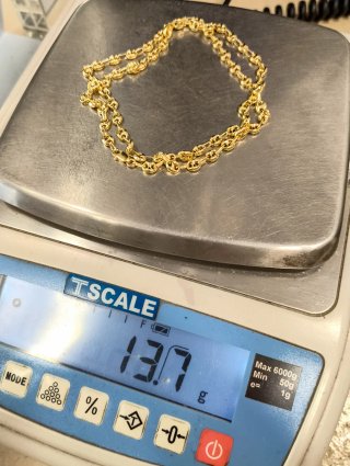 ORO NUEVO 18K Cadena eslabón calabrote pequeño 60c