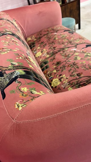 Sofá Diseño Exclusivo Terciopelo Rosa (2 plazas)