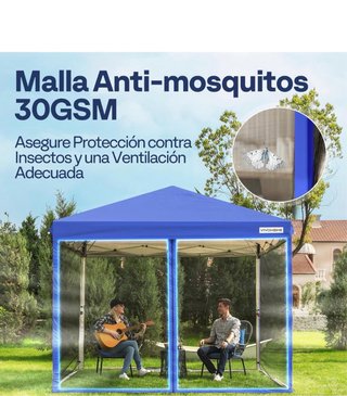 Carpa Plegable Azul con Mosquitero