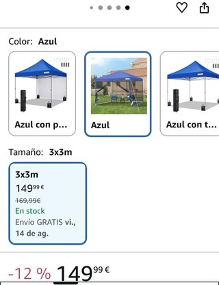 Carpa Plegable Azul con Mosquitero