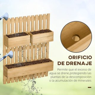 Jardinera de madera con enrejado