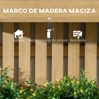 Jardinera de madera con enrejado