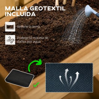 Jardinera de madera con enrejado