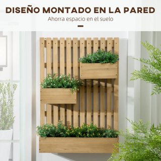 Jardinera de madera con enrejado