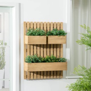 Jardinera de madera con enrejado