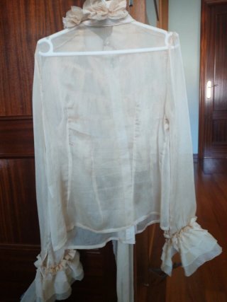 Camisa chorrera beige- dorada transparente Italia