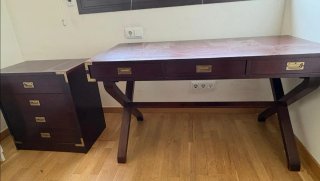 Mesa escritorio madera de caoba con cajones + Book