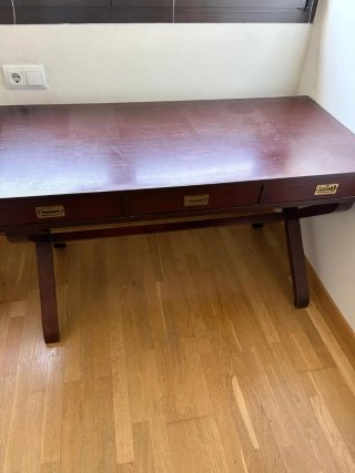 Mesa escritorio madera de caoba con cajones + Book