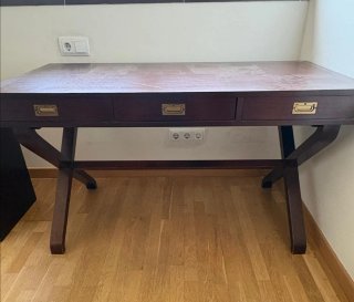 Mesa escritorio madera de caoba con cajones + Book