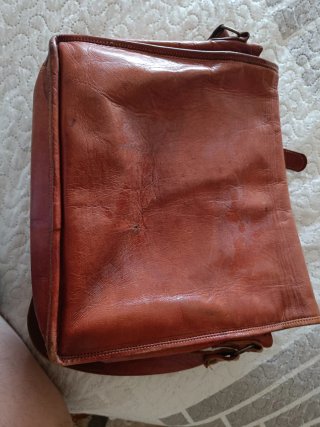 Bolso vintage de cuero marrón