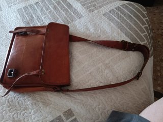 Bolso vintage de cuero marrón