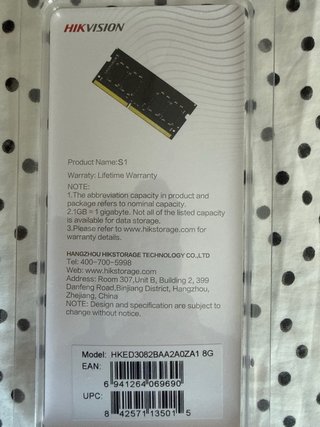 Hikvision S1 8GB DDR3-1600 Módulo RAM