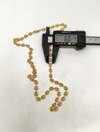 ORO NUEVO 18KT Cadena eslabón calabrote medio 60cm