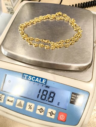 ORO NUEVO 18KT Cadena eslabón calabrote medio 60cm