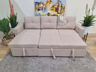 Sofá cama chaise longue con arcón