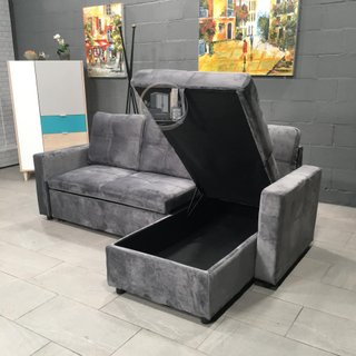 Sofá-cama chaise longue con arcón