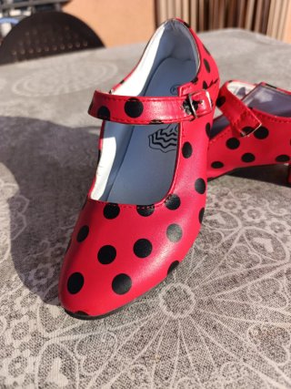 Zapatos Flamenca Lunares Tacón