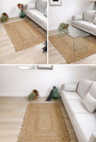 Alfombra Yute Natural Estilo Boho-Nórdico