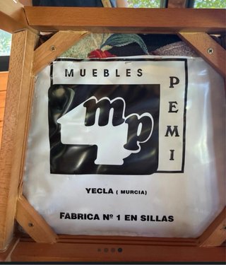 4 Sillas Tapizadas Flores Madera