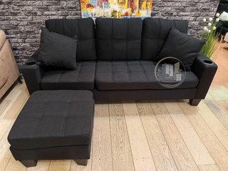 Sofá con Puff Chaise Longue 182 cm