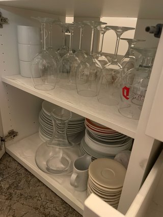 Mueble salón blanco y cristal