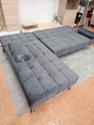 Sofá Cama Chaise Longue Gris