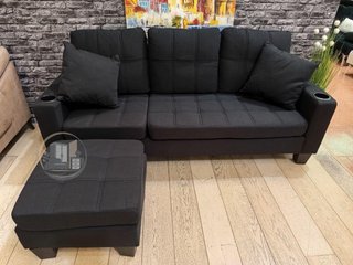 Sofá con Puff Chaise Longue 182 cm