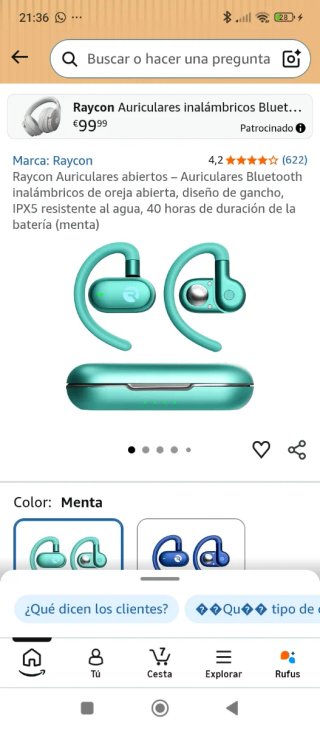 Raycon Auriculares Bluetooth Verdes