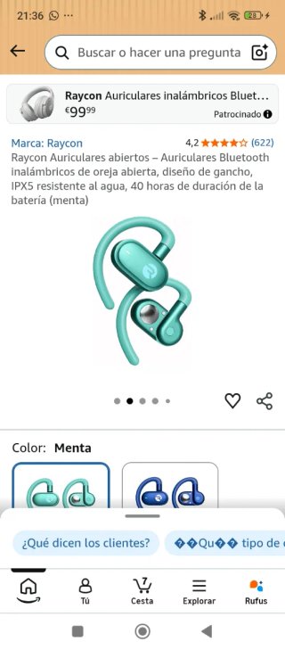 Raycon Auriculares Bluetooth Verdes