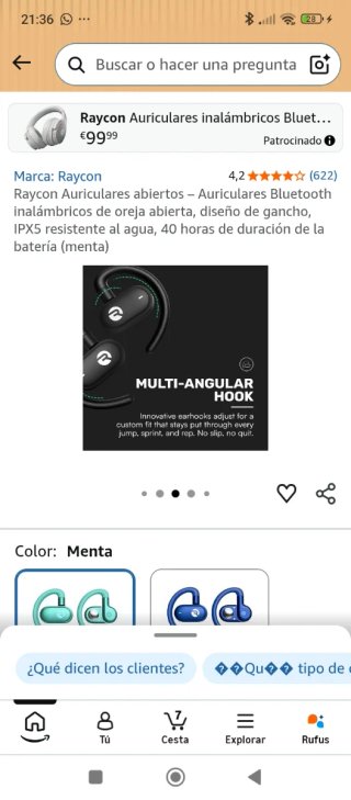 Raycon Auriculares Bluetooth Verdes
