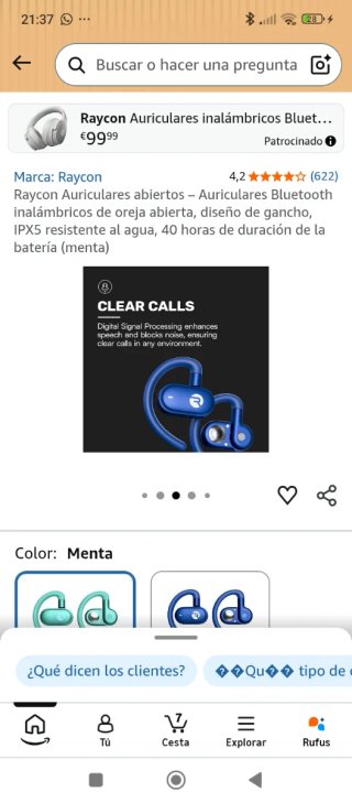 Raycon Auriculares Bluetooth Verdes