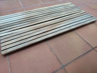 Tarima madera maciza teca baño aseo  ducha terraza
