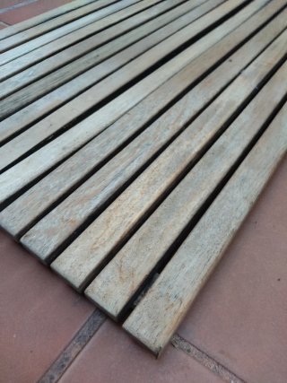 Tarima madera maciza teca baño aseo  ducha terraza