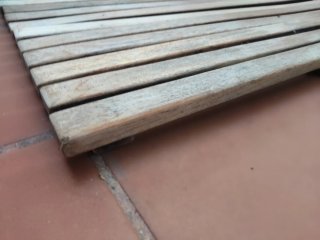 Tarima madera maciza teca baño aseo  ducha terraza