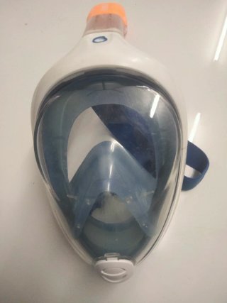 Máscara buceo snorkel integral blanca