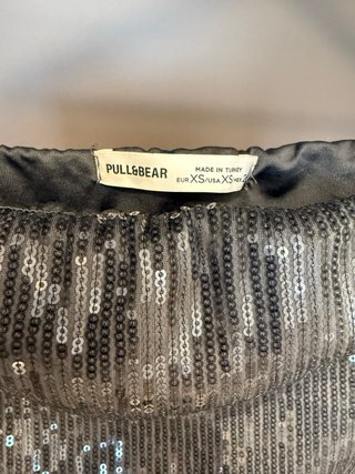 Vestido Pull&Bear lentejuelas plata largo