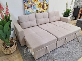 Sofá cama chaise longue con arcón