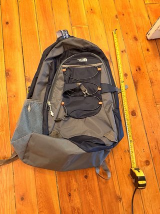 Mochila The North Face azul y gris