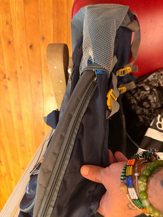Mochila The North Face azul y gris