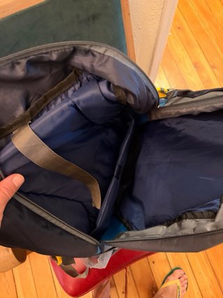 Mochila The North Face azul y gris