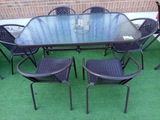 MESA DE CRISTAL TEMPLADO + 6 Sillas